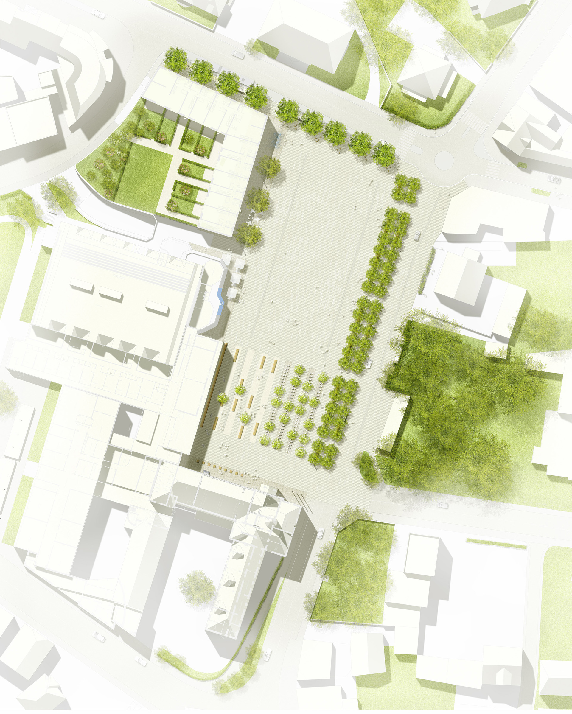 Marktplatz Bünde Lageplan / Planung Landschaftsarchitektur+ Holzapfel-Herziger & Benesch