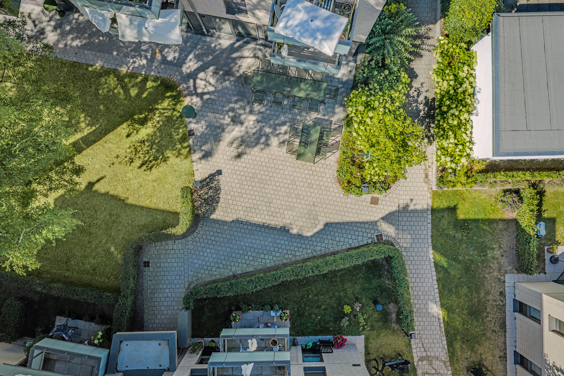 Luftbid Gartenanlagen Seniorenwohnanlage Blankenese M&ouml;rikestra&szlig;e / Freianlagenplanung Landschaftsarchitektur+