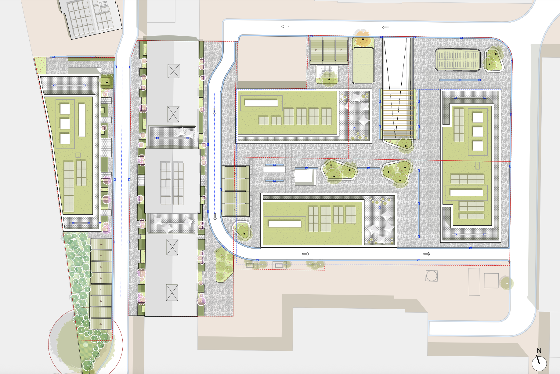 Lageplan Westwerk Bahrenfeld / Freiraumplanung Landschaftsarchitektur+