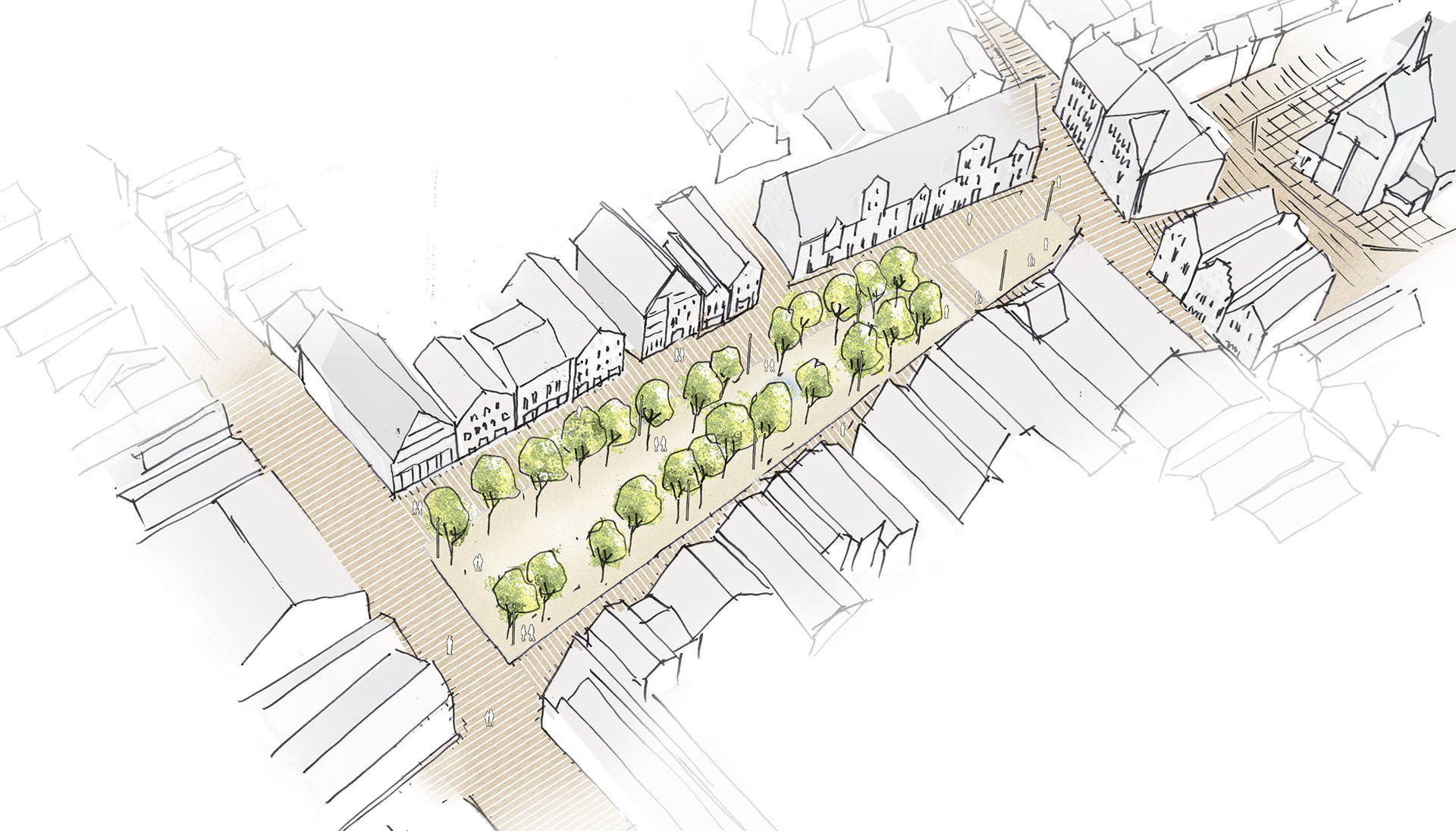 Skizze Marktplatz Stadthagen / Landschaftsarchitektur+ 2026